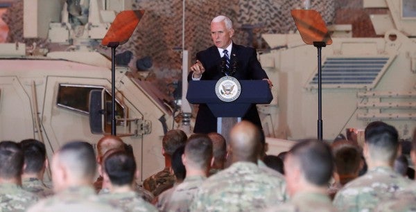 Pence makes surprise visit to Iraq to reassure Kurds (and US troops) that they’re not forgotten