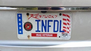 A Marine veteran is suing Kentucky over his right to rock an 'INFDL' license plate