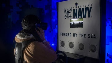 Navy recruiters get in on the VR game, showing potential sailors what it’s like to drive a special warfare boat