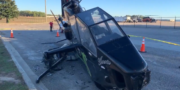 A drunk driver crashed into this Cobra attack helicopter