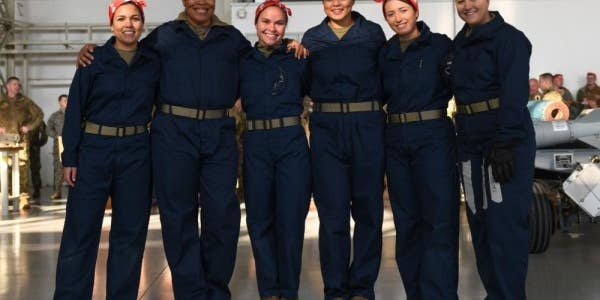 We salute the all-women Air Force team that crushed a weapons loading competition dressed as Rosie the Riveter