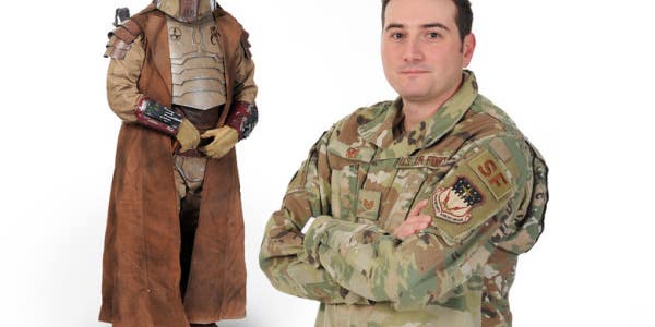 We salute the Air Force tech sergeant who moonlights as a Star Wars bounty hunter for charity