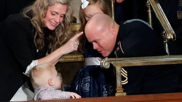A soldier gave his family a surprise homecoming during the State of the Union