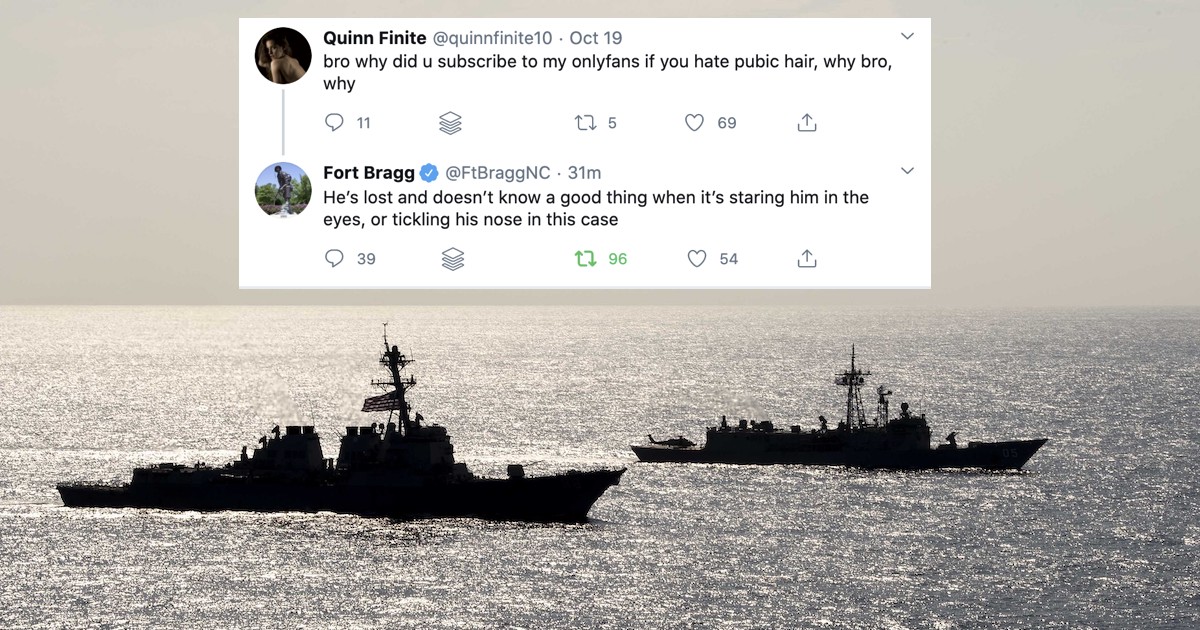 The Navy is trolling the Army over Fort Bragg’s horny tweets