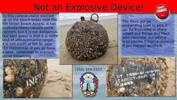 Suspicious military device washes up on Outer Banks beach. It won't explode, cops say