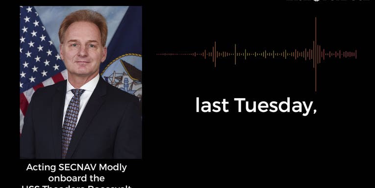 AUDIO: Acting Navy Secretary Thomas Modly addresses crew of USS Theodore Roosevelt