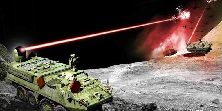 The Army is putting lasers on Strykers powerful enough to shoot down drones and helicopters