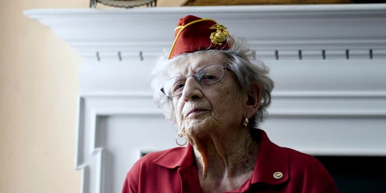 The oldest living US Marine celebrates her 107th birthday