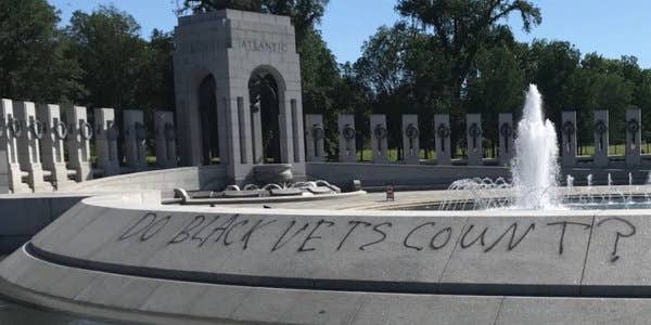 The graffiti may be gone, but the question of whether ‘black vets count’ remains