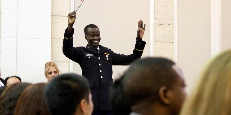 He was born in a village in Sudan. It took joining the Army to find his home