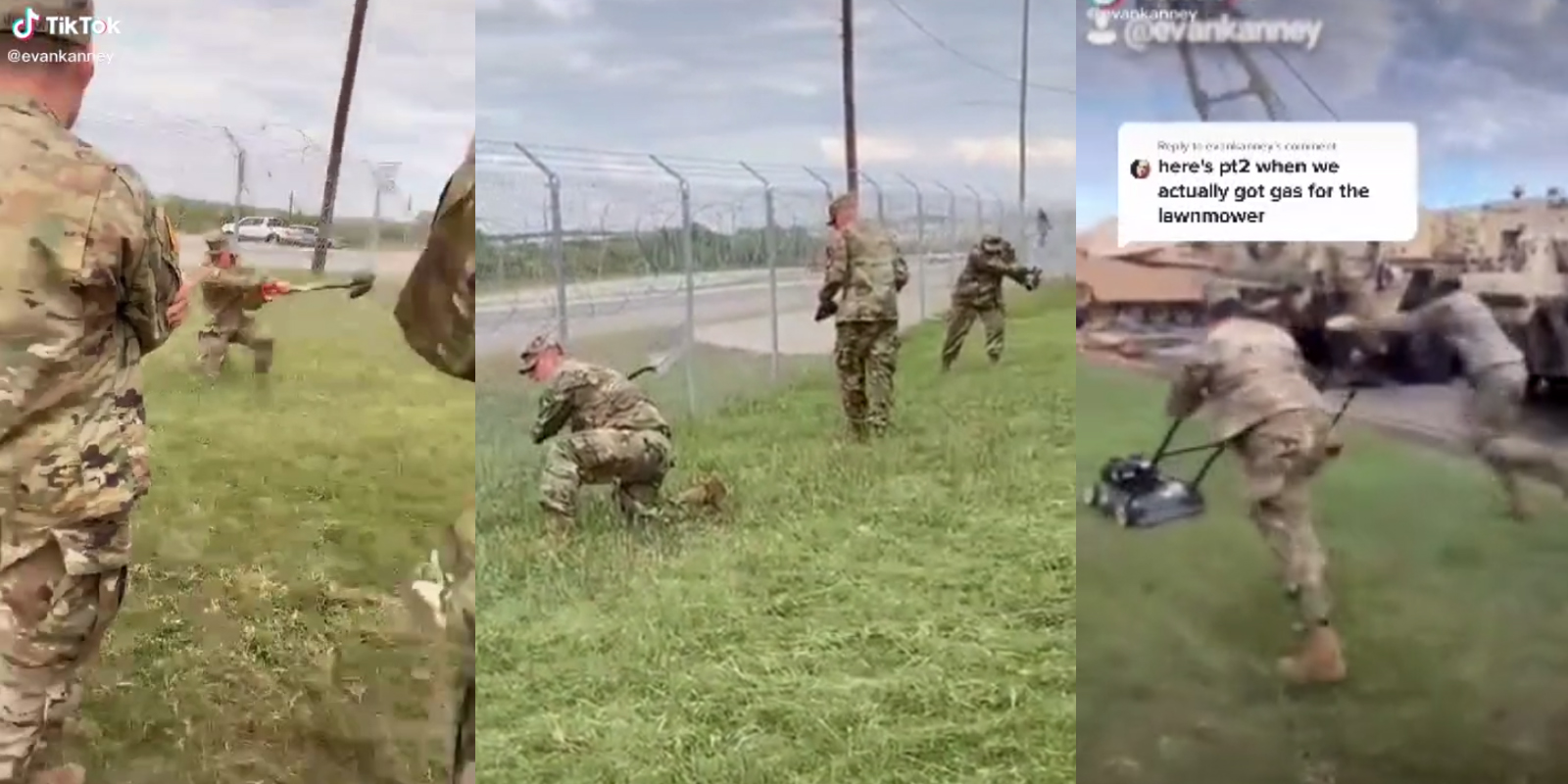 This Video Of Soldiers Cutting The Grass With Shovels Is Timeless 