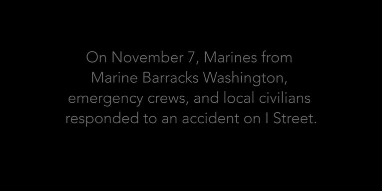 Guard Company Marines’ quick thinking and response help save pedestrian’s life
