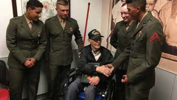 75 years after Iwo Jima, a veteran of the battle meets the newest Marines in North Carolina