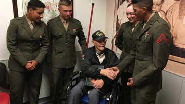 75 years after Iwo Jima, a veteran of the battle meets the newest Marines in North Carolina