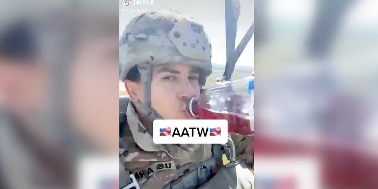 The Army is looking into the soldier who vibed with cranberry juice and Fleetwood Mac during an airborne jump