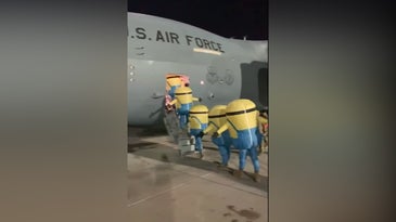 We salute the airmen who marched aboard a C-17 while dressed as minions from ‘Despicable Me’