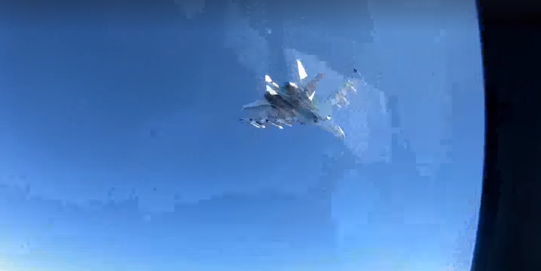 Watch a Russian SU-35 buzz a Navy aircraft for the second time in just 4 days