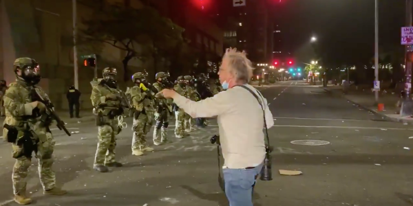 Watch this Vietnam vet brave pepper spray to deliver a powerful message to federal officers in Portland
