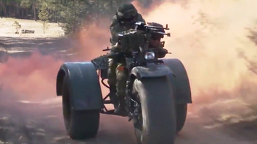 The Belarusian military is testing a three-wheeled murdercycle