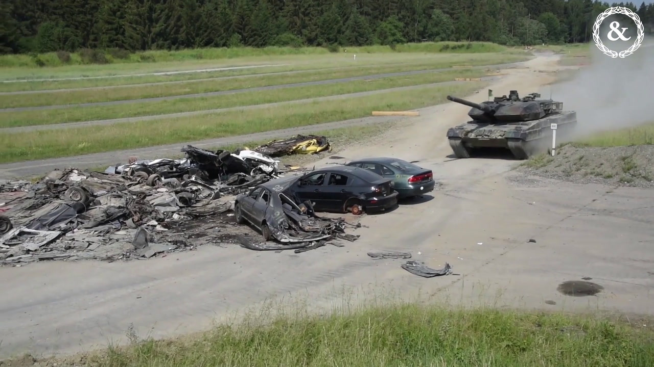 Army Tank Crews Crush Cars