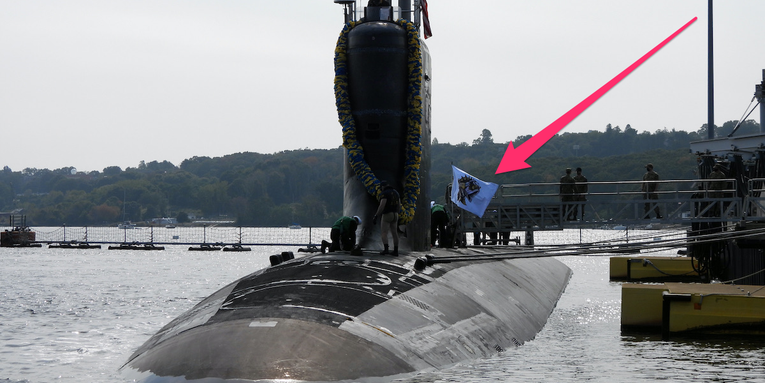 We salute the USS Indiana for flying this badass battle flag on its way back to port