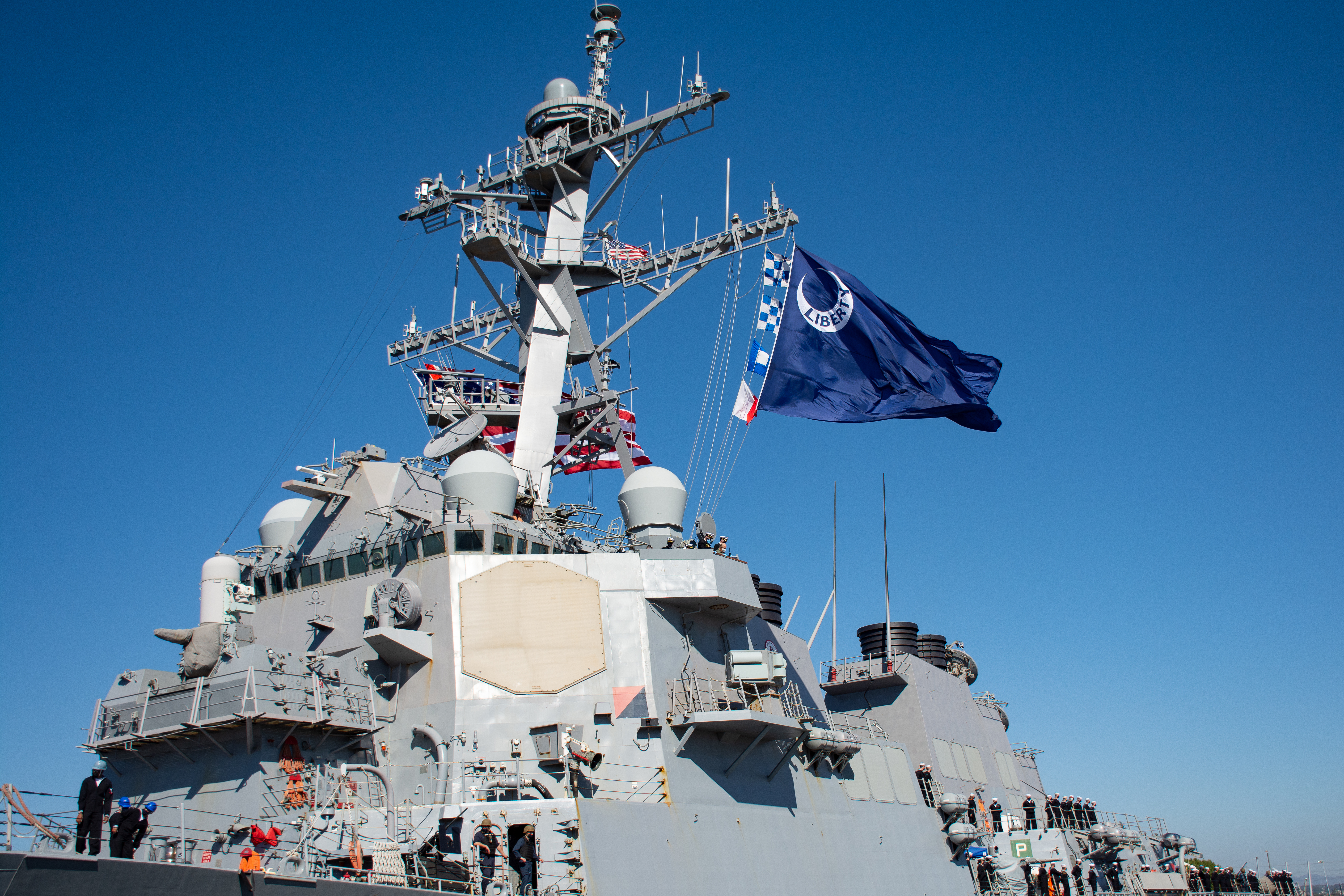 A US Navy Destroyer Sailed Into Port Flying the Jolly Roger