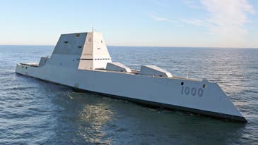 The Navy’s futuristic stealth destroyer is finally ready for action, sort of