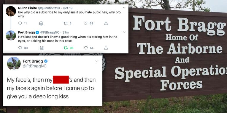 Fort Bragg is officially the horniest Army base on Twitter