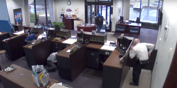 Watch This Good Guy With a Gun Drop An Armed Bank Robber From 2 Angles