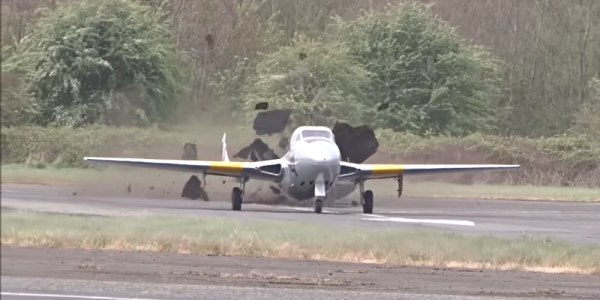 Watch This Vintage WWII Fighter Jet Literally Tear Up A Runway During Takeoff