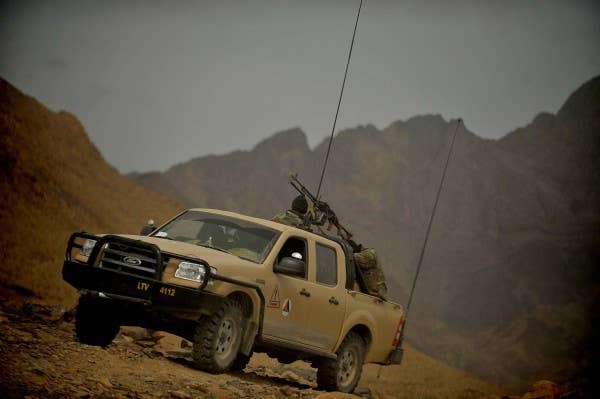 <em>An ANA Ford Ranger in Farah Province, Afghanistan (DOD)</em>