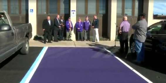 Ohio Town Creates Purple Parking Spaces For Wounded Vets