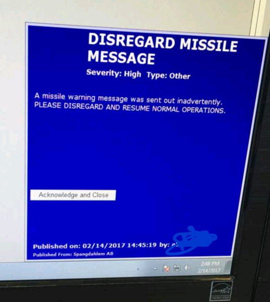 Oops. This &#8216;Incoming Missile&#8217; Warning Was Accidentally Sent Out Across Air Base