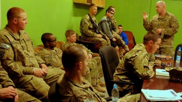 Maj. Joseph Singerhouse teaching a class