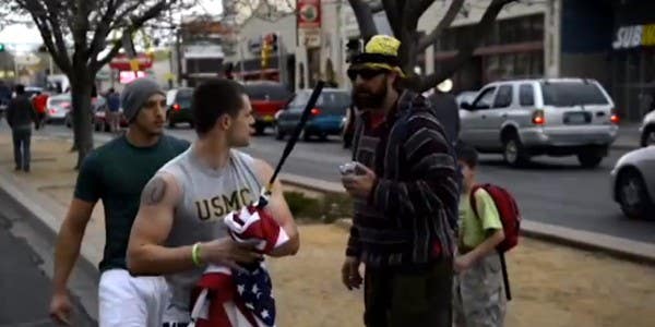 Watch Two Really Motivated Vets Chase Someone Down Who Was Disrespecting The Flag