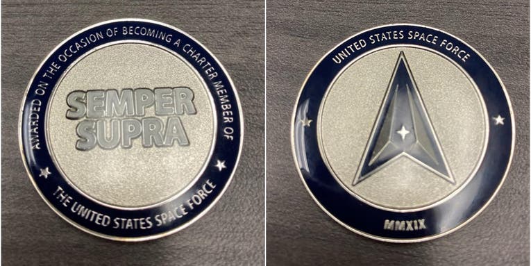 The new Space Force challenge coins look like tokens you’d spend at Chuck E. Cheese