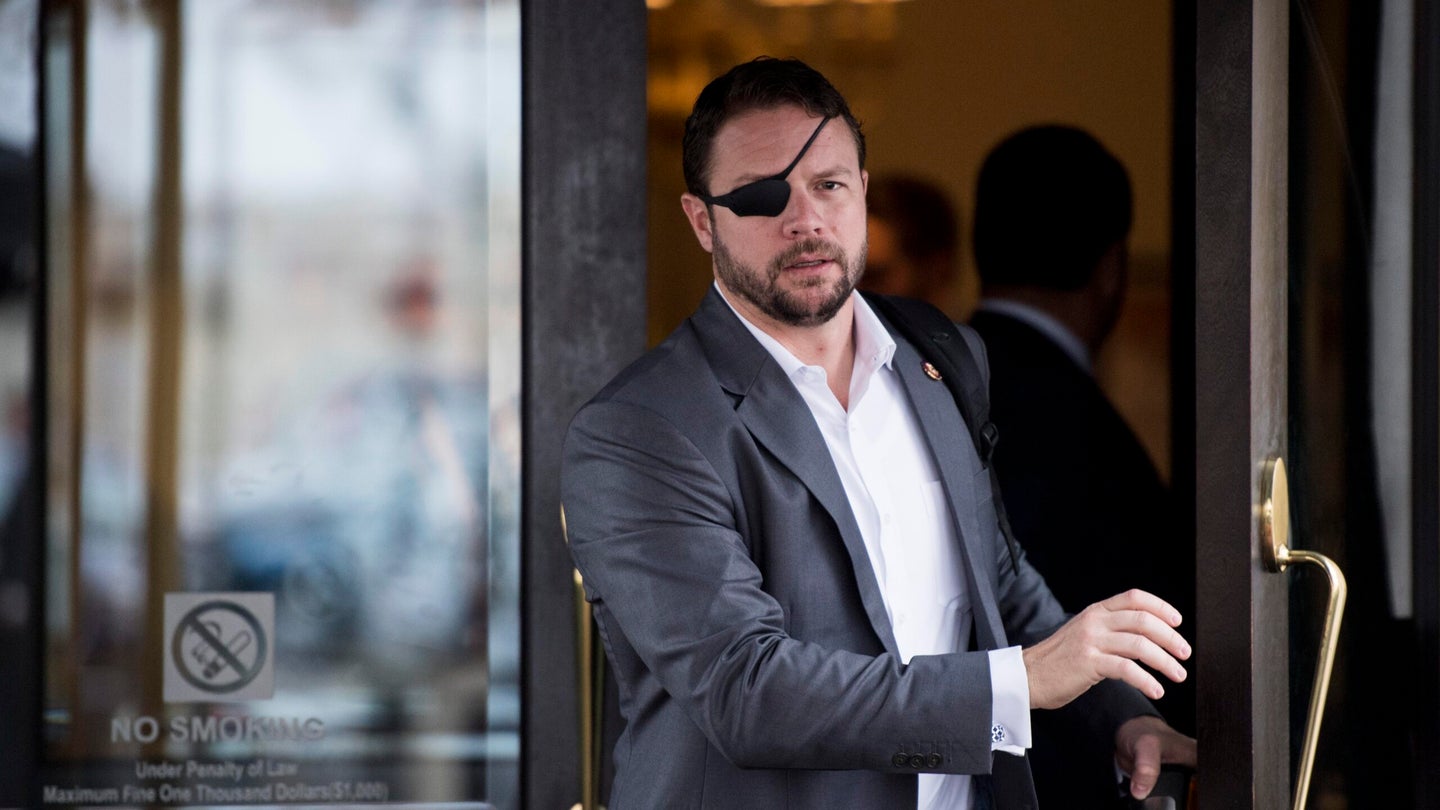 UNITED STATES - OCTOBER 22: Rep. Dan Crenshaw, R-Texas, leaves the House Republican Conference meeting at the Capitol Hill Club on Tuesday, Oct. 22, 2019. (Photo By Bill Clark/CQ Roll Call via AP Images)