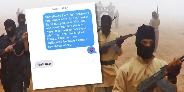 These messages between an Army vet and her terrorist sweetheart will make you cringe