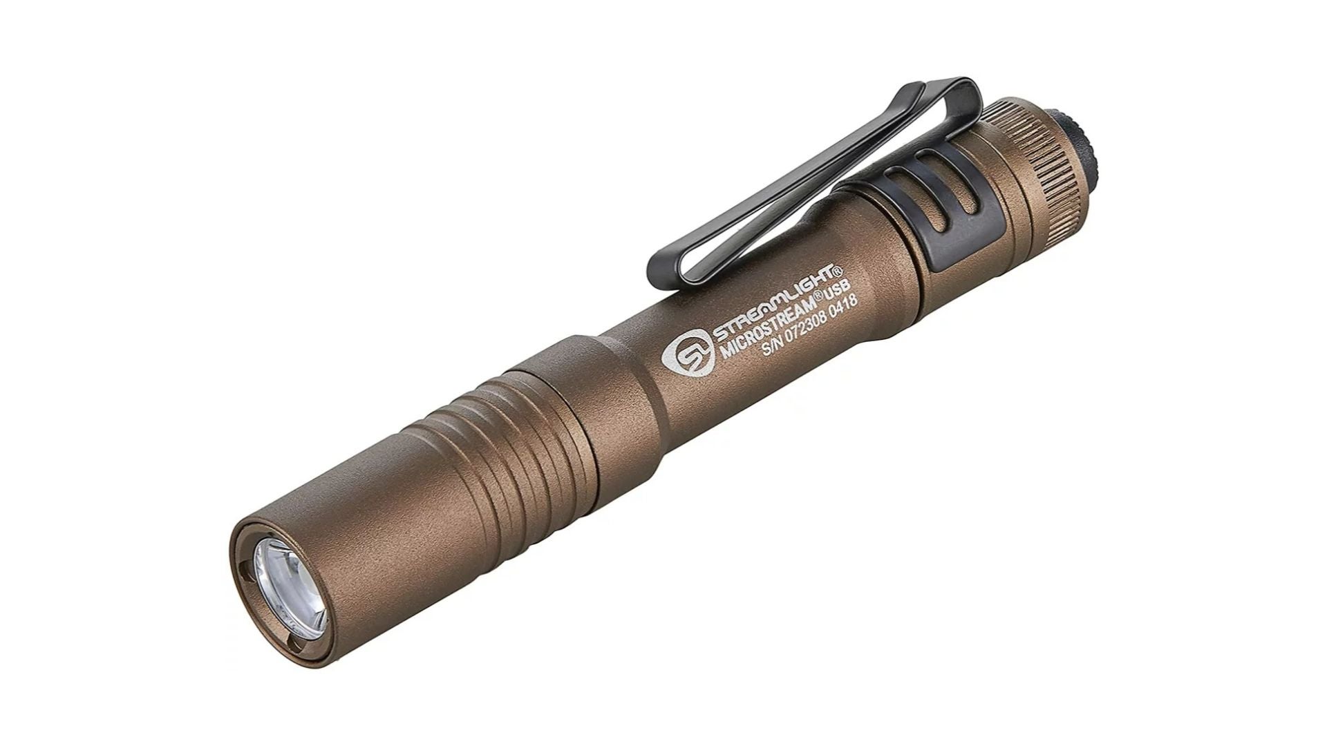 SIXRAY 600 Lumens Rail Mount Tactical Flashlight with Two CR123A Batteries and Charger for Picatinny MIL-STD-1913 and Glock Mini Compact LED Pistol Light FDE 