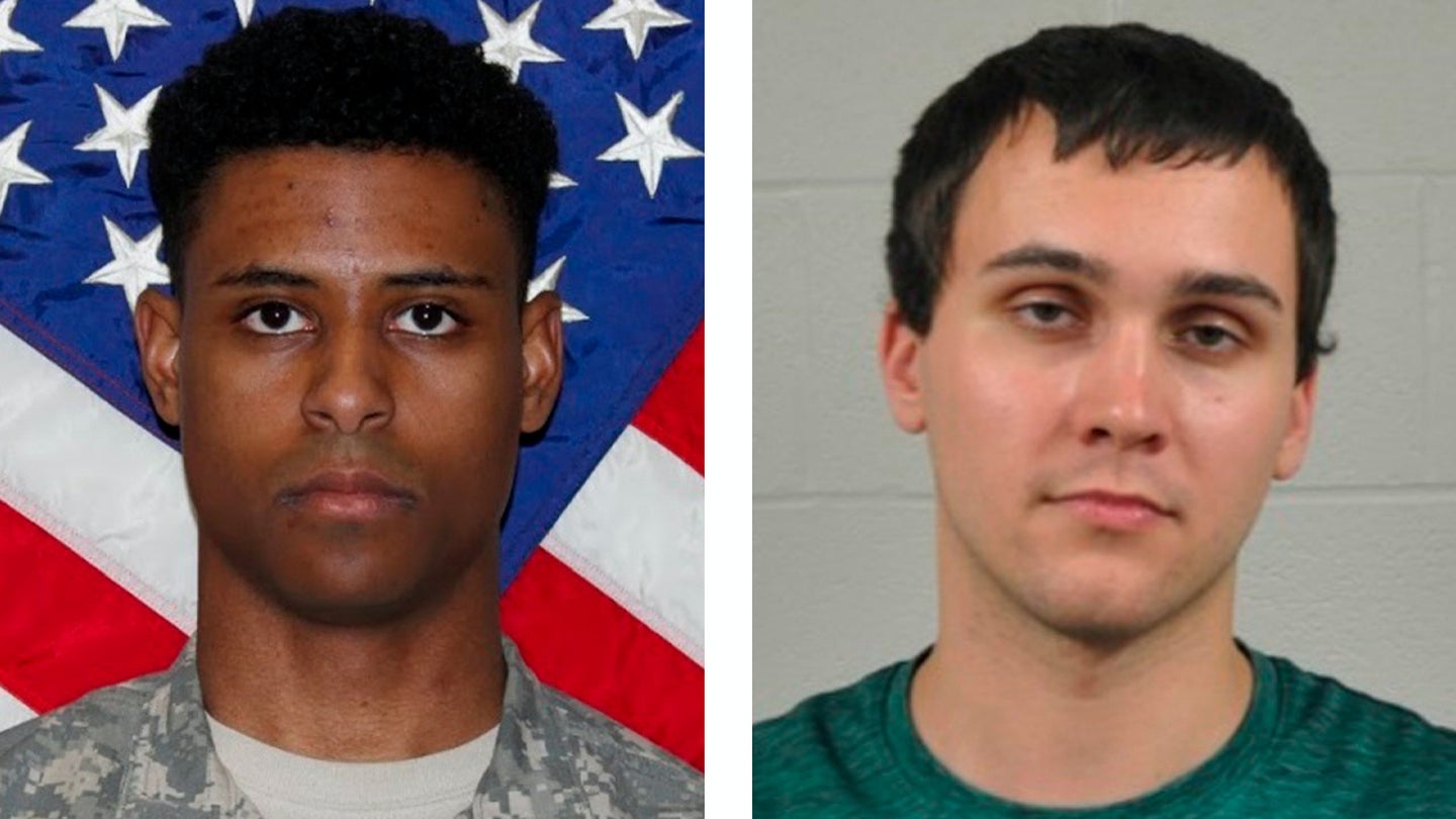 This combination of photos provided by the U.S. Army and the University of Maryland Police Department shows Richard Collins III, left, and Sean Urbanski