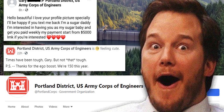 We salute Portland’s Army Corps of Engineers for trolling the hell out of a bot on Facebook