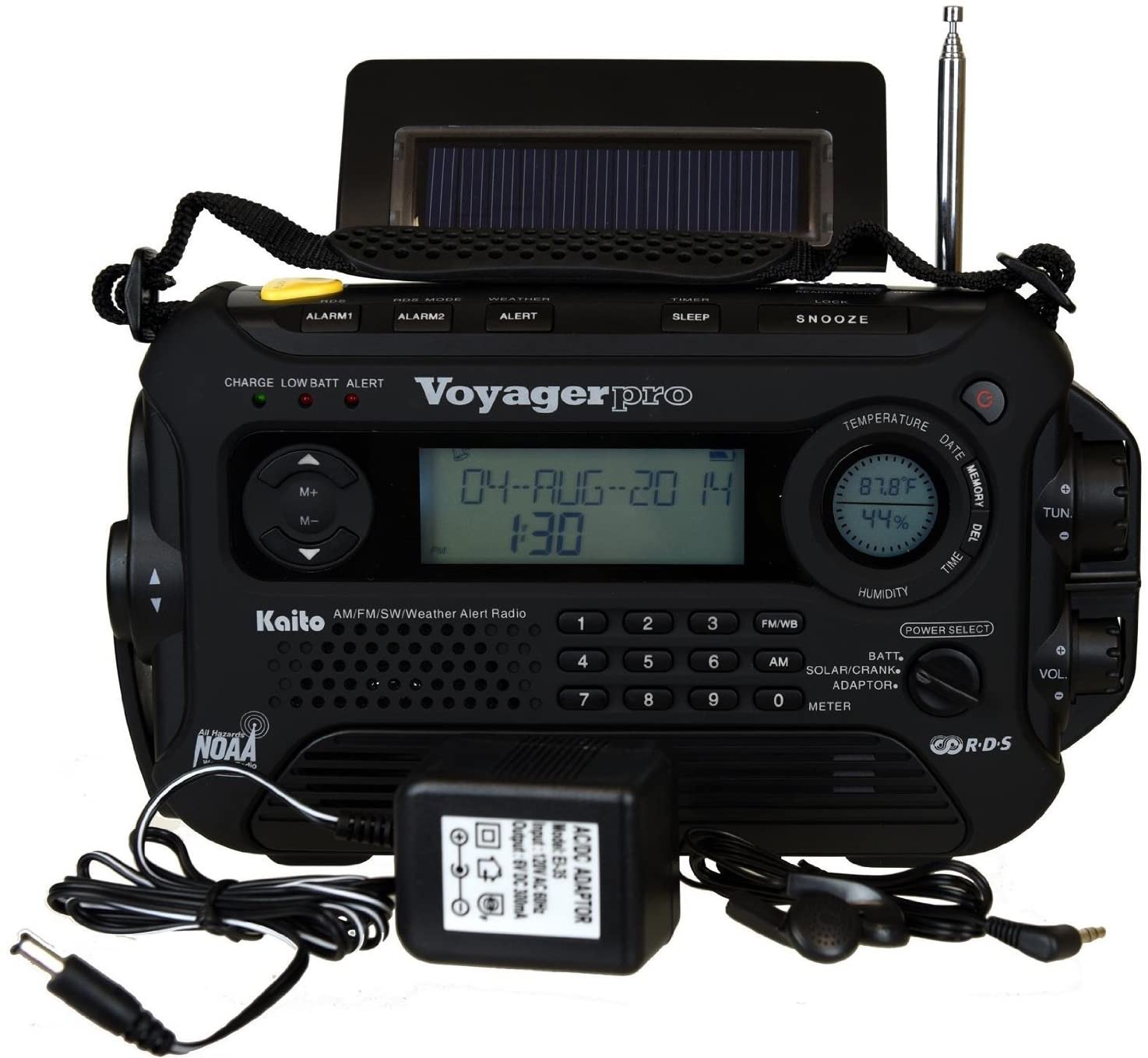Kaito KA123 Digital AM FM NOAA Weather Radio with Alert & Flashlight