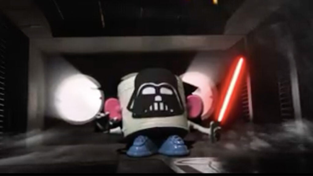Scott the toilet paper roll dressed up for Star Wars day (Screenshot via/Facebook video)
