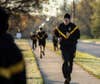 Cadet William White of Bowie State University ROTC, runs his two-mile event during a diagnostic Army Combat Fitness Test on the morning of Nov. 19, 2020 on Fort Meade, Md. The ACFT will become the new test of record for all Soldiers across the U.S. Army. U.S. Army photo by Sgt. 1st Class Vanessa Atchley