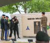 The Guillen family comfort each other after the unveiling of the Spc. Vanessa Guillén Gate at Fort Hood, Texas, April 19, 2021. (U.S. Army photo by Sgt. Melissa N. Lessard)