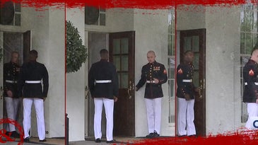 Why those US Marines were spotted opening and closing a White House door