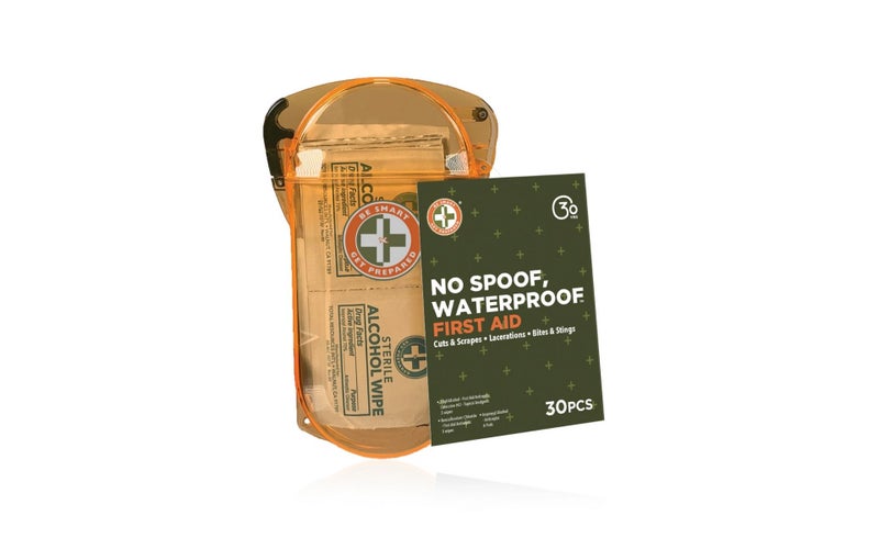 No Spoof, Waterproof First Aid Kit by Be Smart Get Prepared, 30 Piece