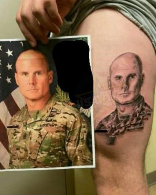 How a command sergeant major’s face wound up as a tattoo on a soldier’s leg