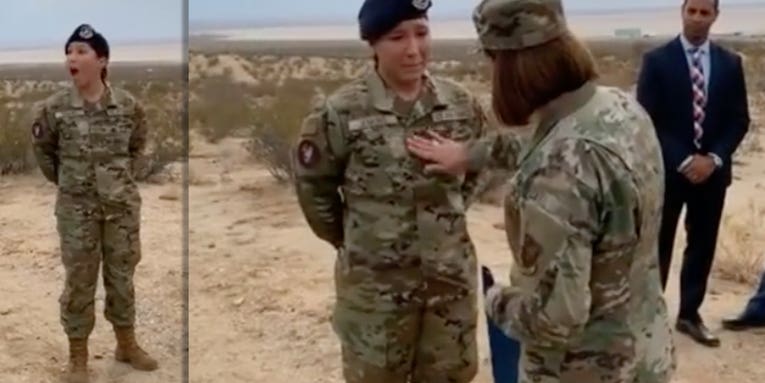 Meet the airman who got a surprise promotion from the Air Force’s top enlisted leader