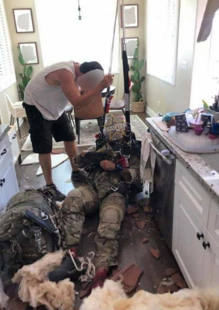 So if a British paratrooper plummets through your roof and lays down on the floor... is that a violation of the Third Amendment? (U.S. Army WTF! Moments/Twitter)

